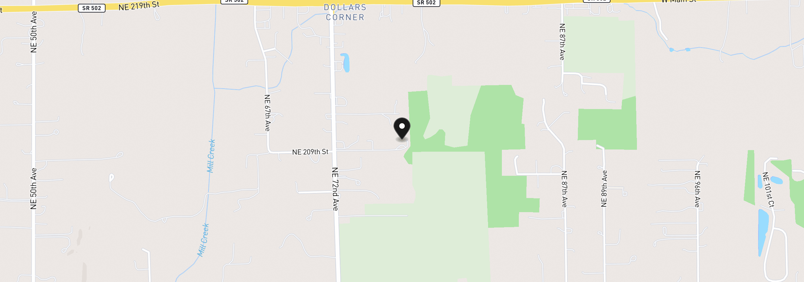 Map showing the location of 20907 NE 72nd Ave, Battle Ground, Wa 98604
