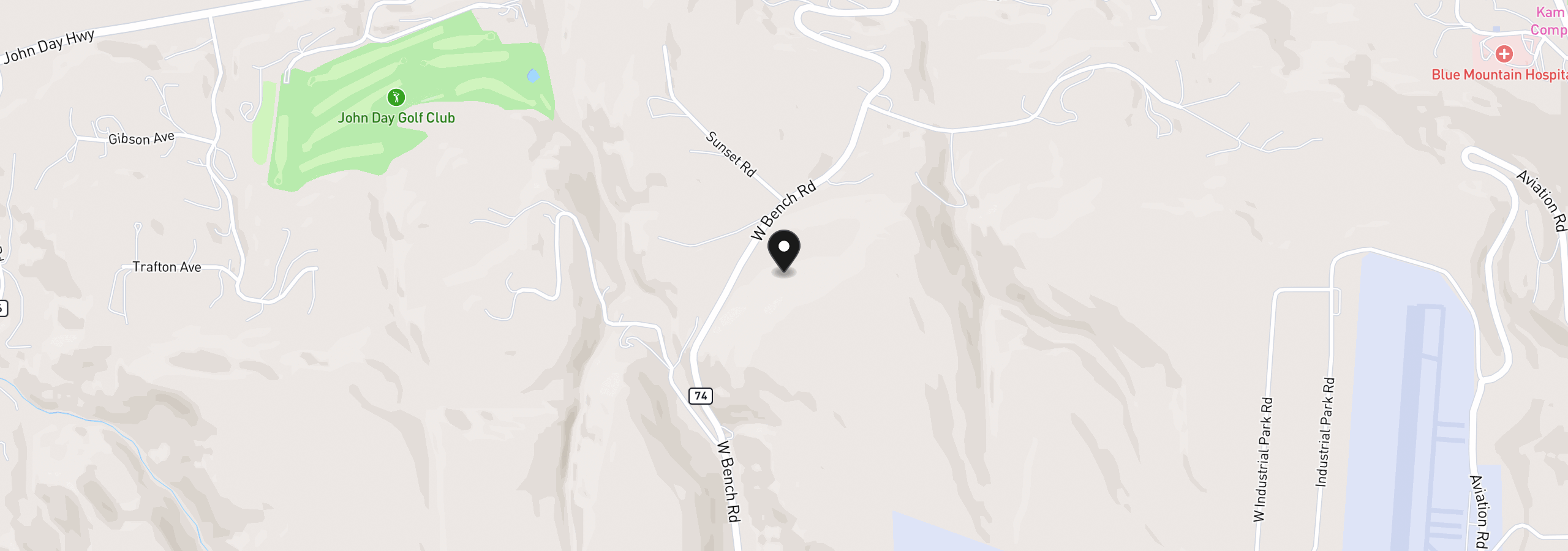 Map showing the location of 92699 Hidden Hills Ln, John Day, OR 97845