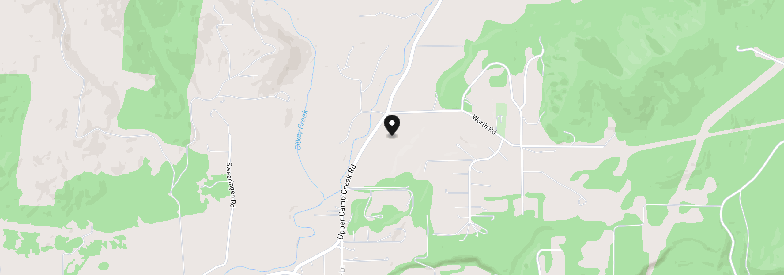 Map showing the location of 37640 Upper Camp Creek Rd, Springfield, OR 97478