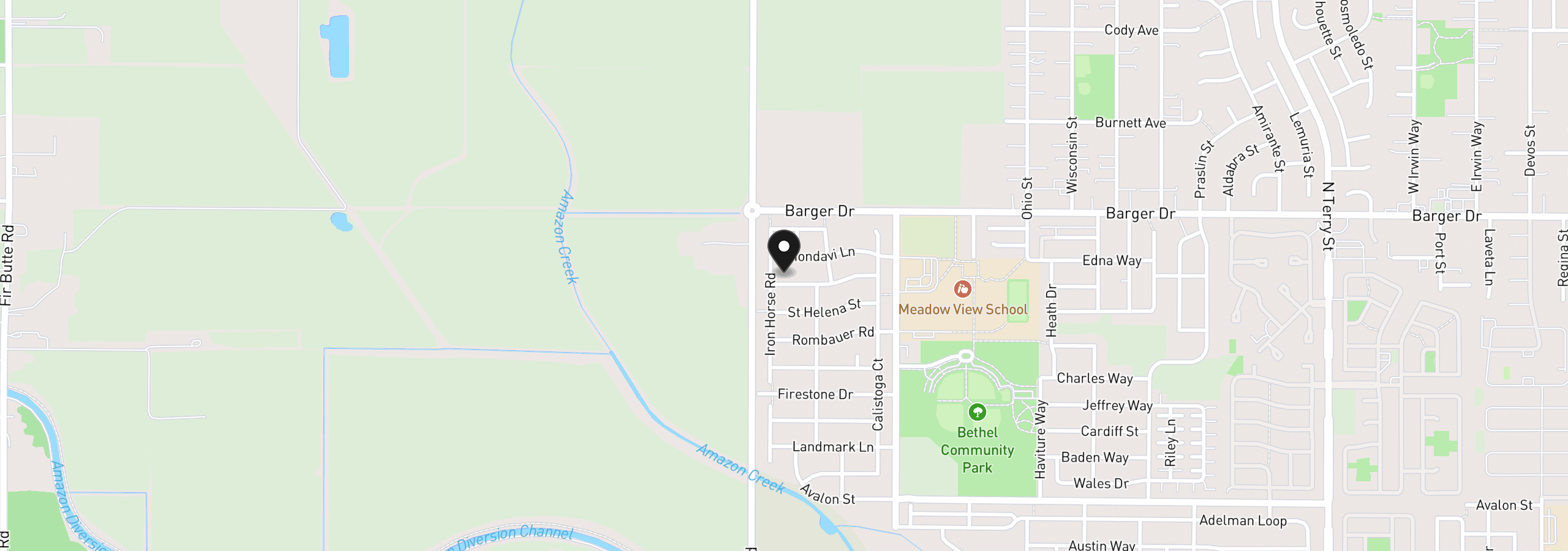 Map showing the location of 6087 Geyser Peak Pl, Eugene, OR 97402