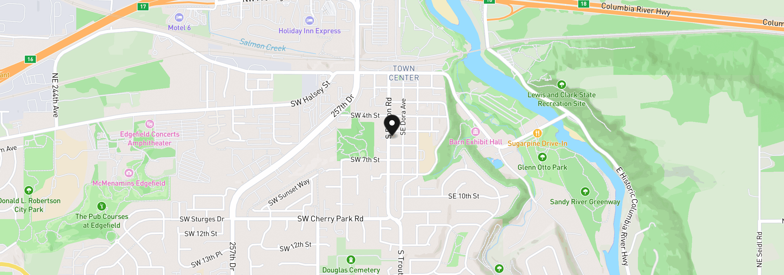 Map showing the location of 520 S Buxton St, Troutdale, OR 97060