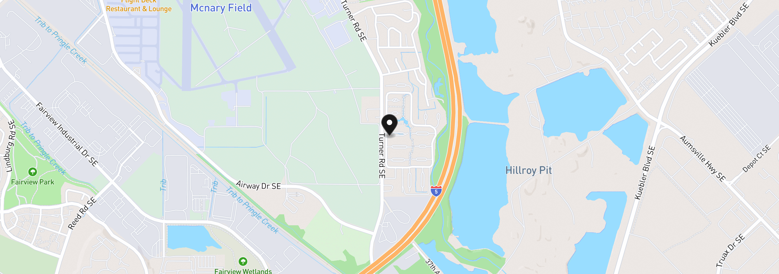 Map showing the location of 3572 Turner Rd SE, Salem, OR 97302