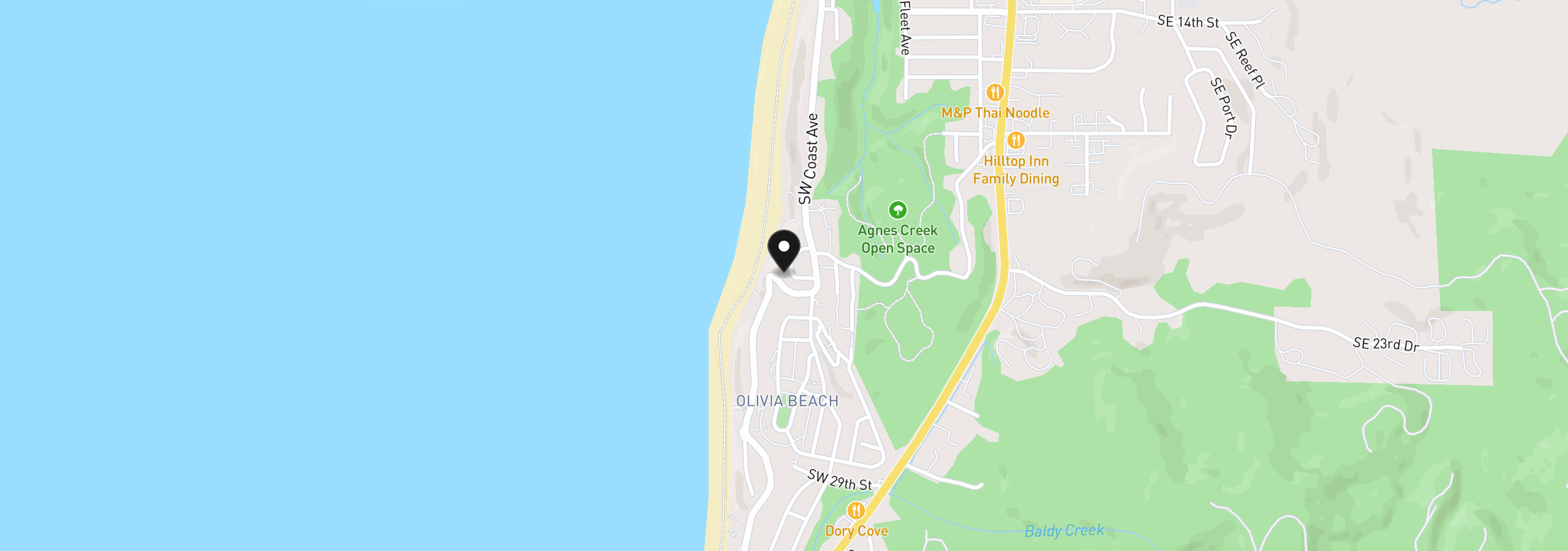 Map showing the location of 2325 SW Bard Loop, Lincoln City, OR 97367