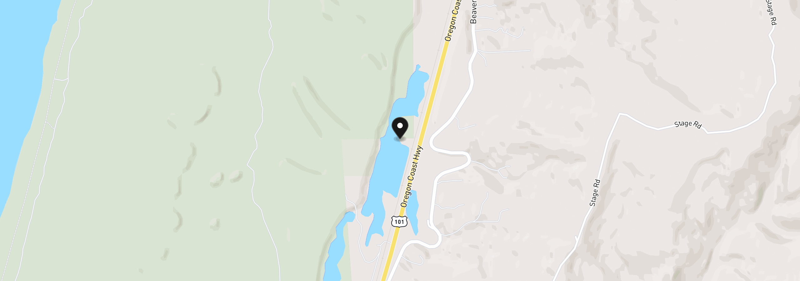 Map showing the location of 70298 Highway 101, North Bend, OR 97459