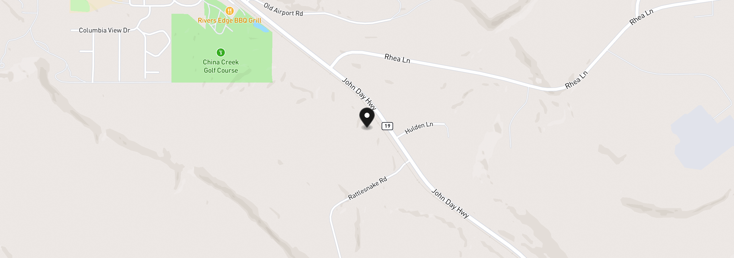 Map showing the location of 74476 Highway 19, Arlington, OR 97812