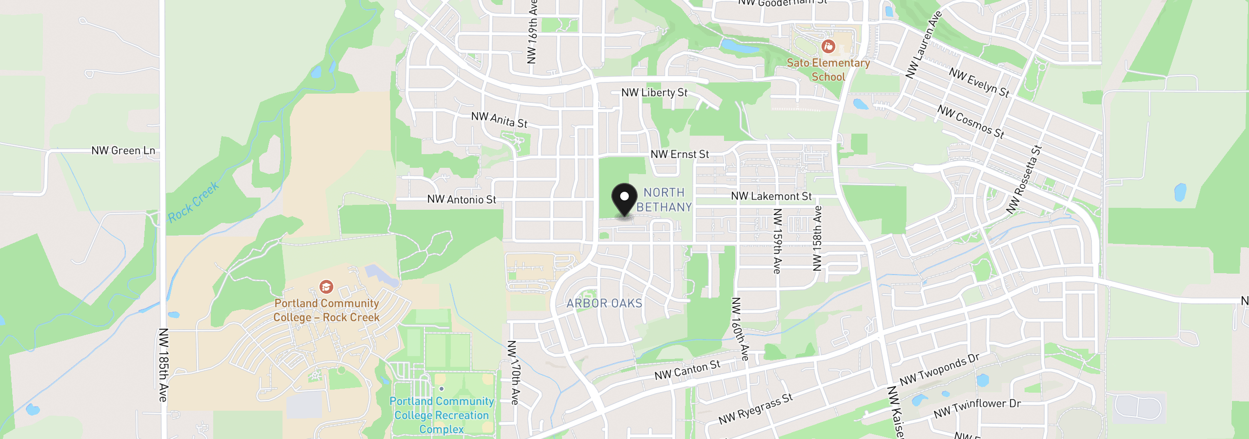 Map showing the location of 16405 NW Chadwick Way 303, Portland, OR 97229