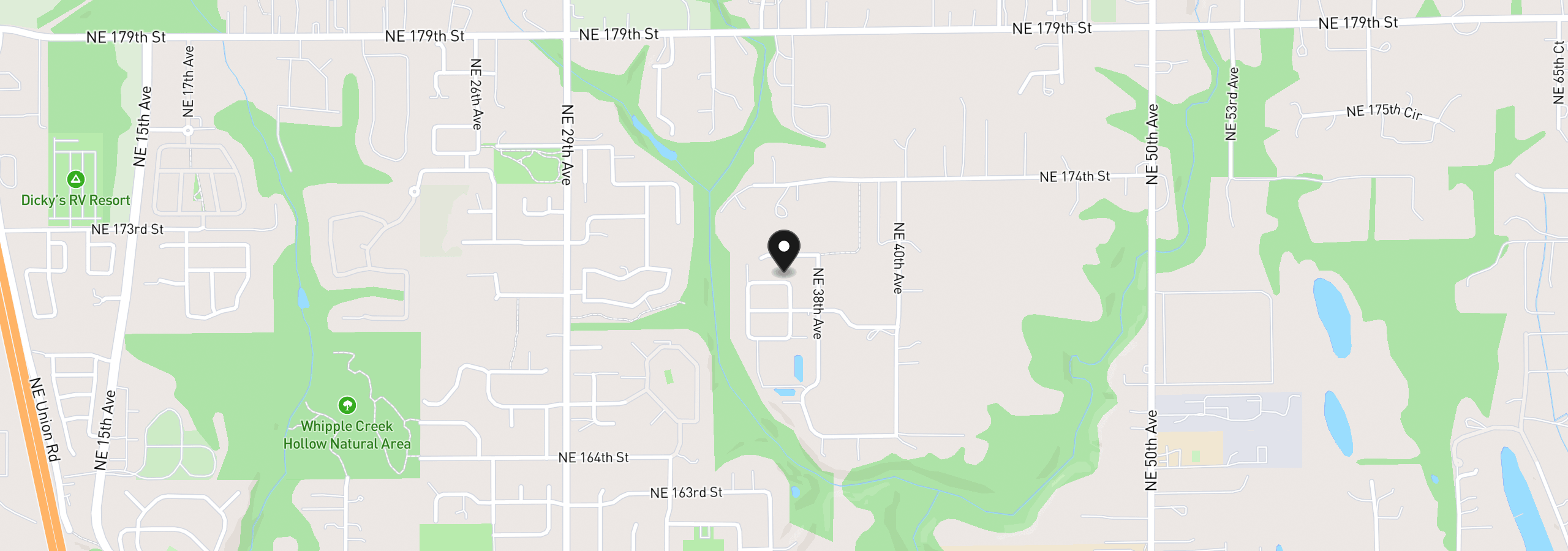 Map showing the location of 3616 NE 170th St, Vancouver, Wa 98686