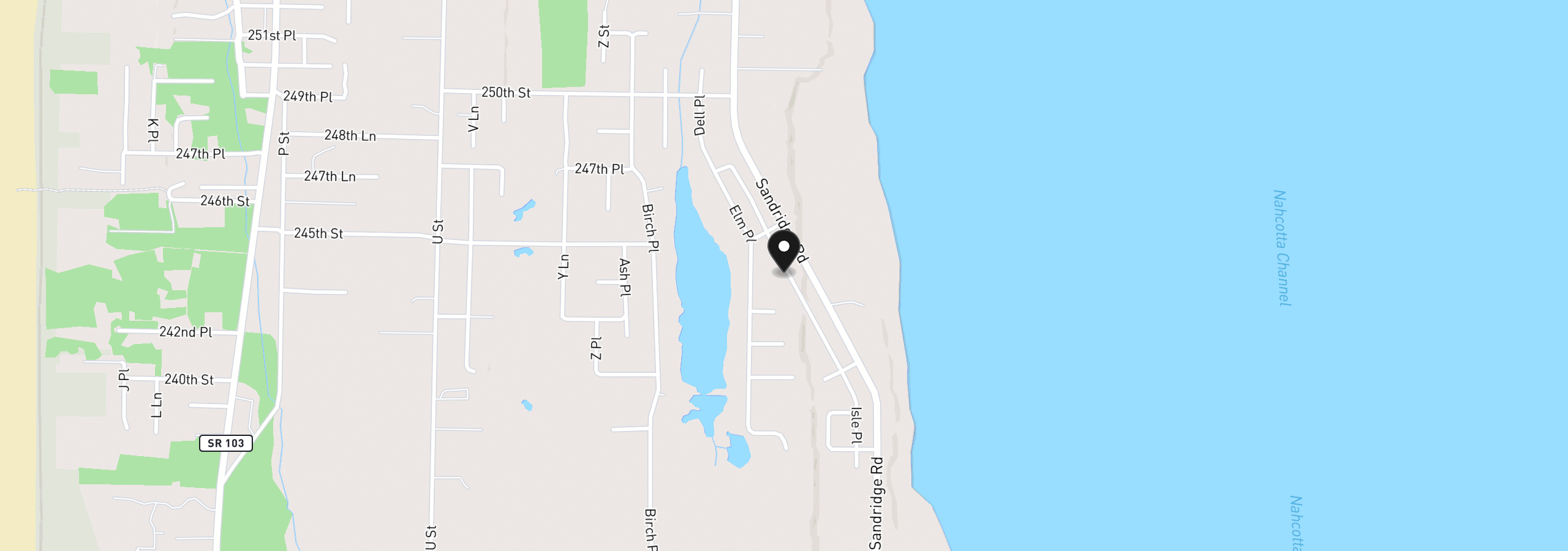 Map showing the location of 24313 Gile Pl, Ocean Park, Wa 98640