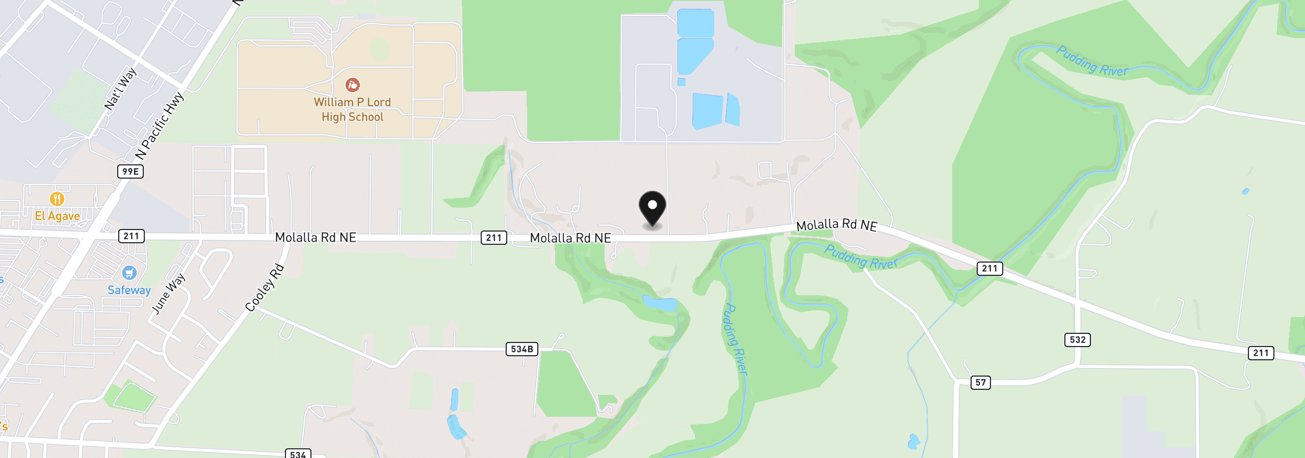 Map showing the location of 2775 Molalla Rd, Woodburn, OR 97071