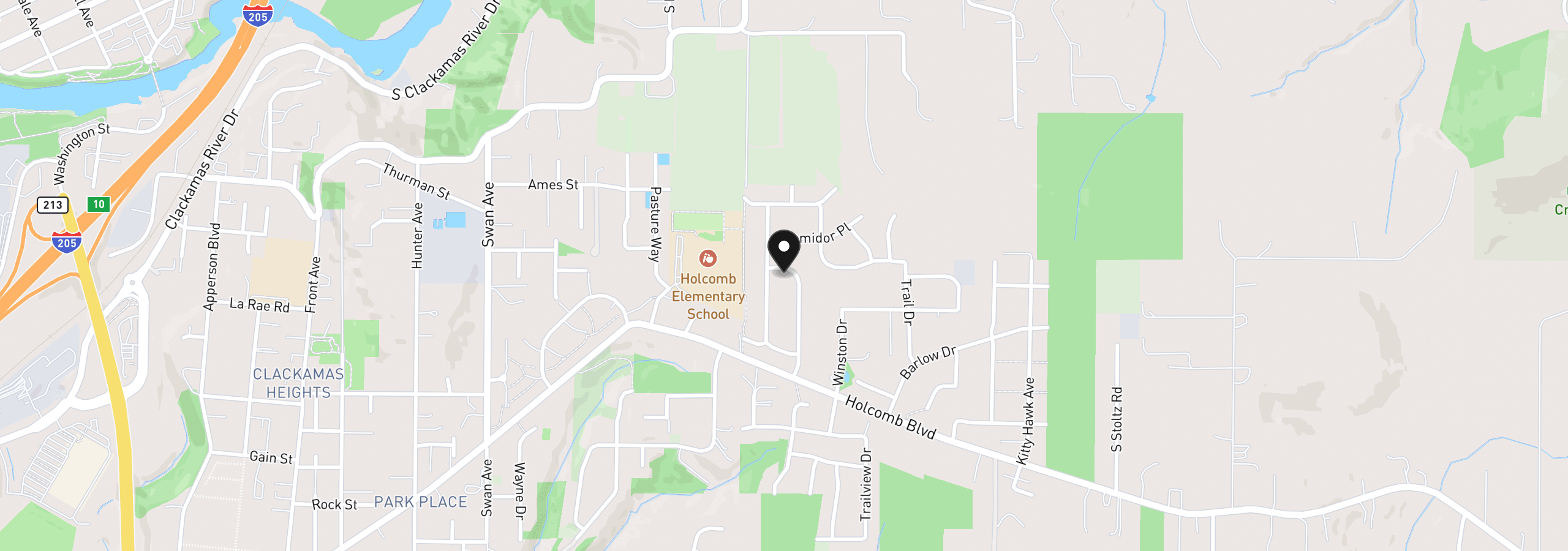 Map showing the location of 16079 Serres Farms Way, Oregon City, OR 97045