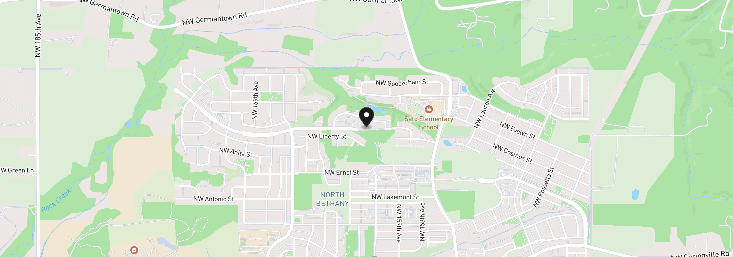 Map showing the location of 16114 NW Newberry Ln L 85, Portland, OR 97229