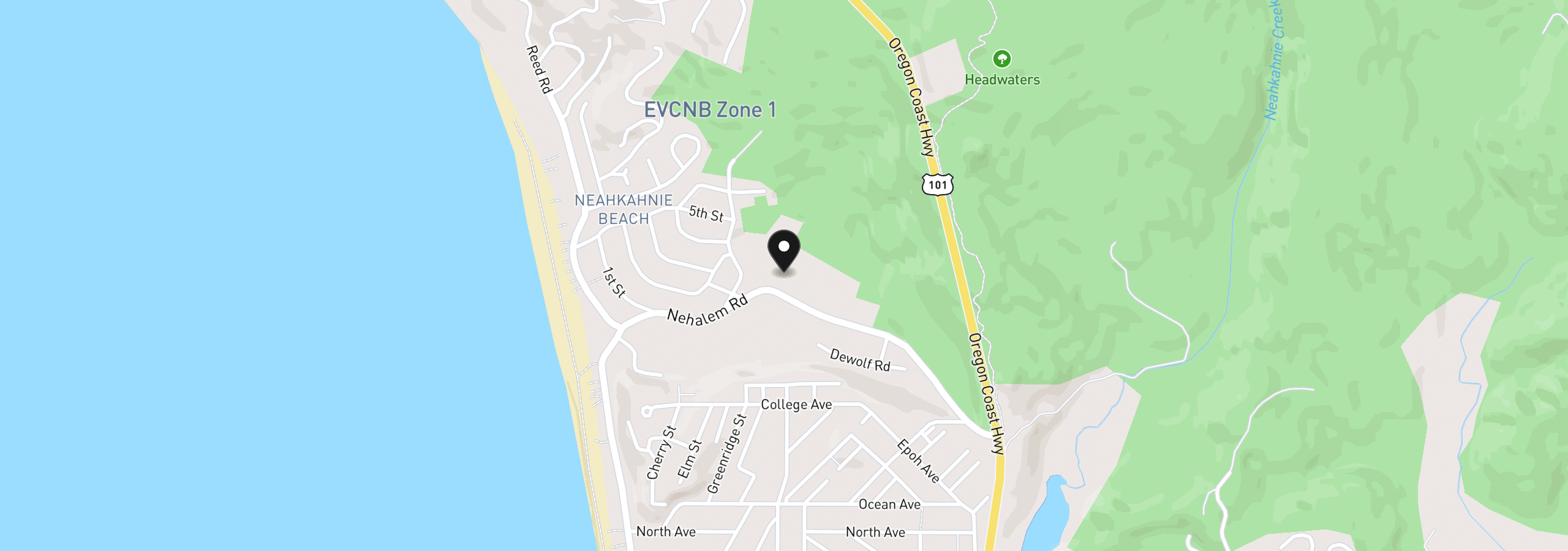 Map showing the location of 8950 Nehalem Rd, Manzanita, OR 97130