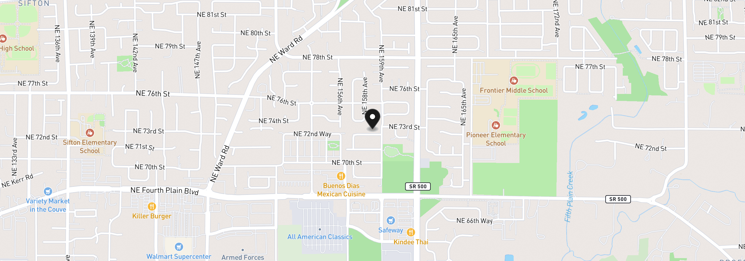 Map showing the location of 15810 NE 72nd St, Vancouver, Wa 98682