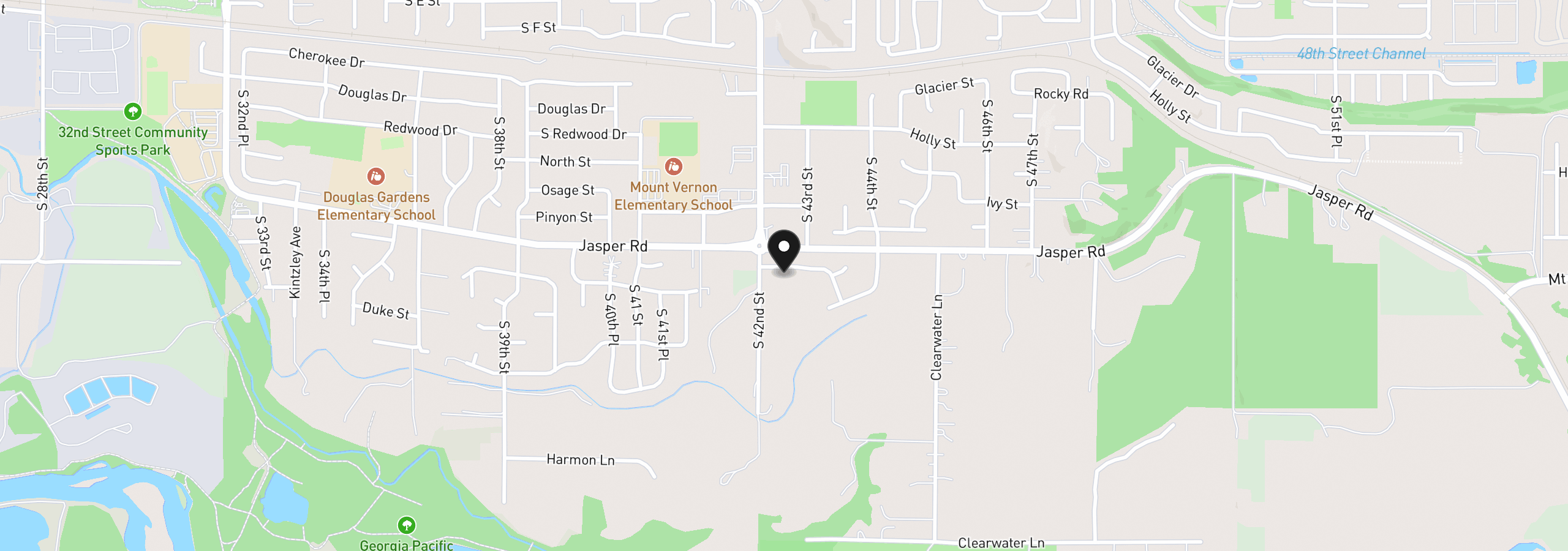 Map showing the location of 4241 Cole Way, Springfield, OR 97478