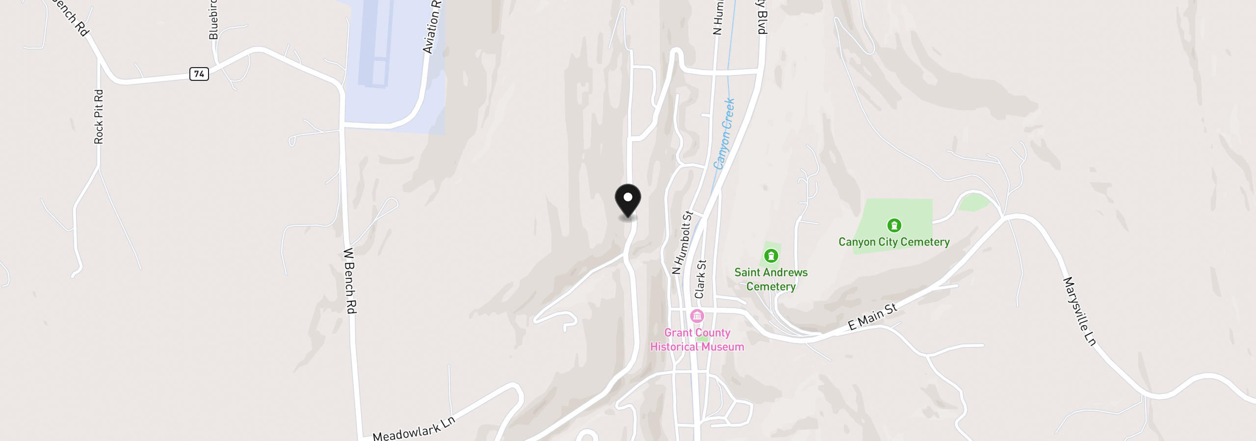 Map showing the location of 239 Elk view Dr, Canyon City, OR 97820