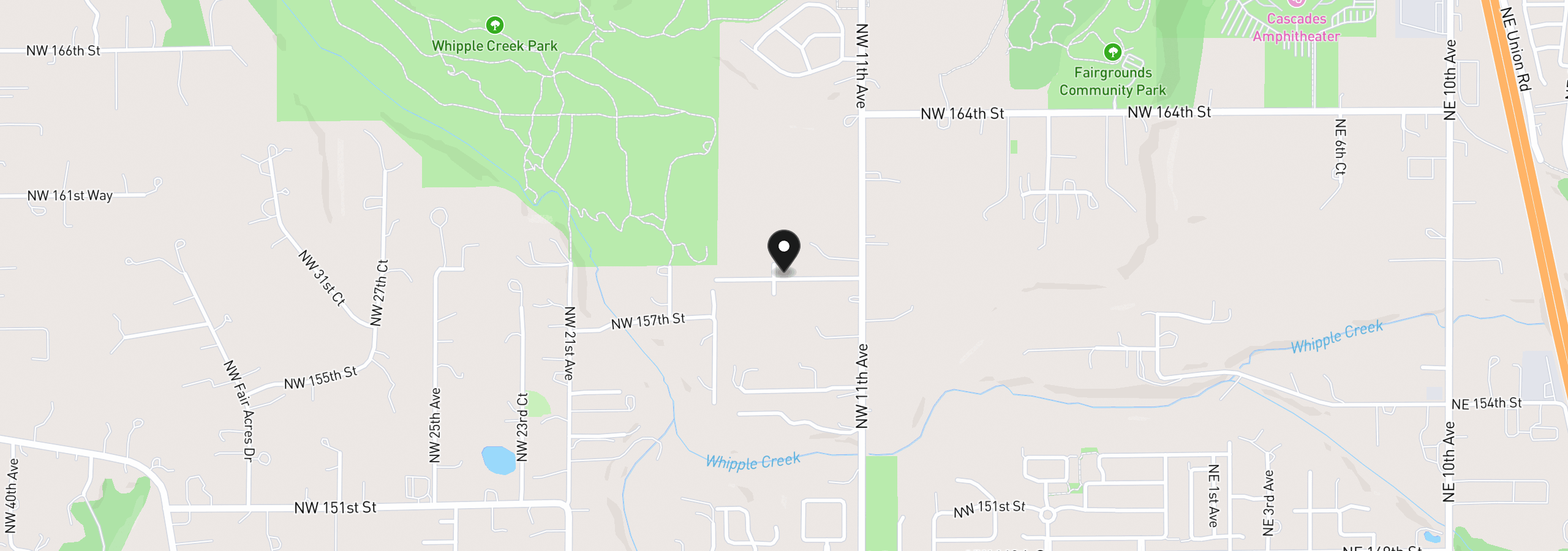 Map showing the location of 1307 NW 158th St, Vancouver, Wa 98685