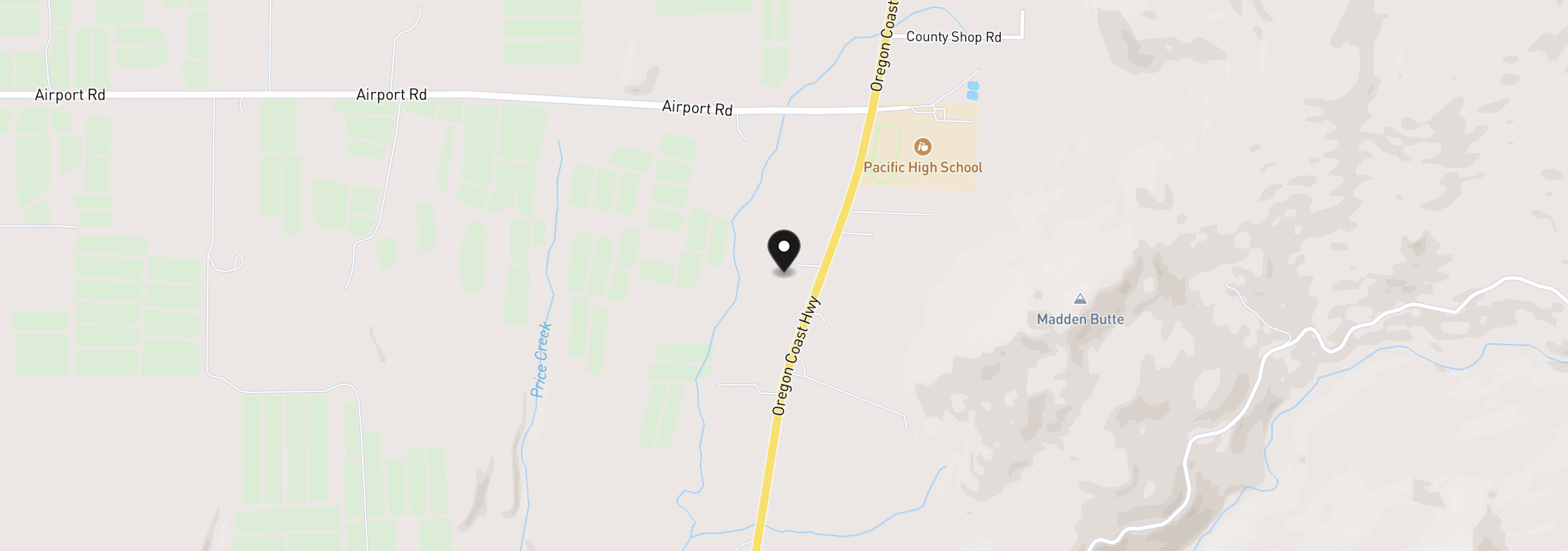 Map showing the location of 45366 Highway 101, Langlois, OR 97450