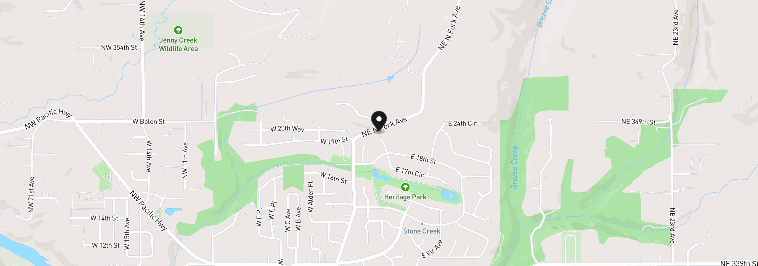Map showing the location of 1935 E Forbes Ct, La Center, Wa 98629