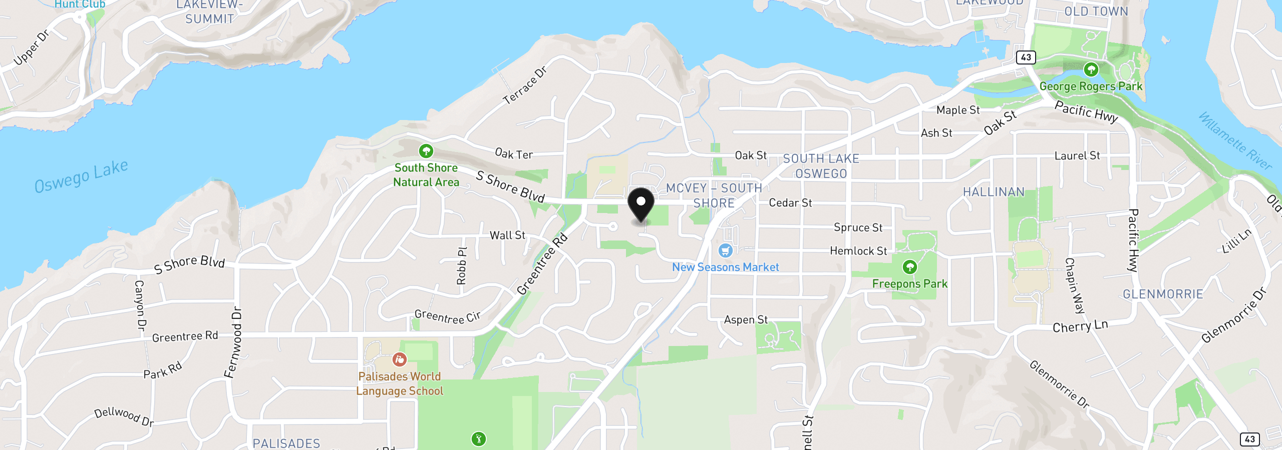 Map showing the location of 1941 Kilkenny Rd, Lake Oswego, OR 97034