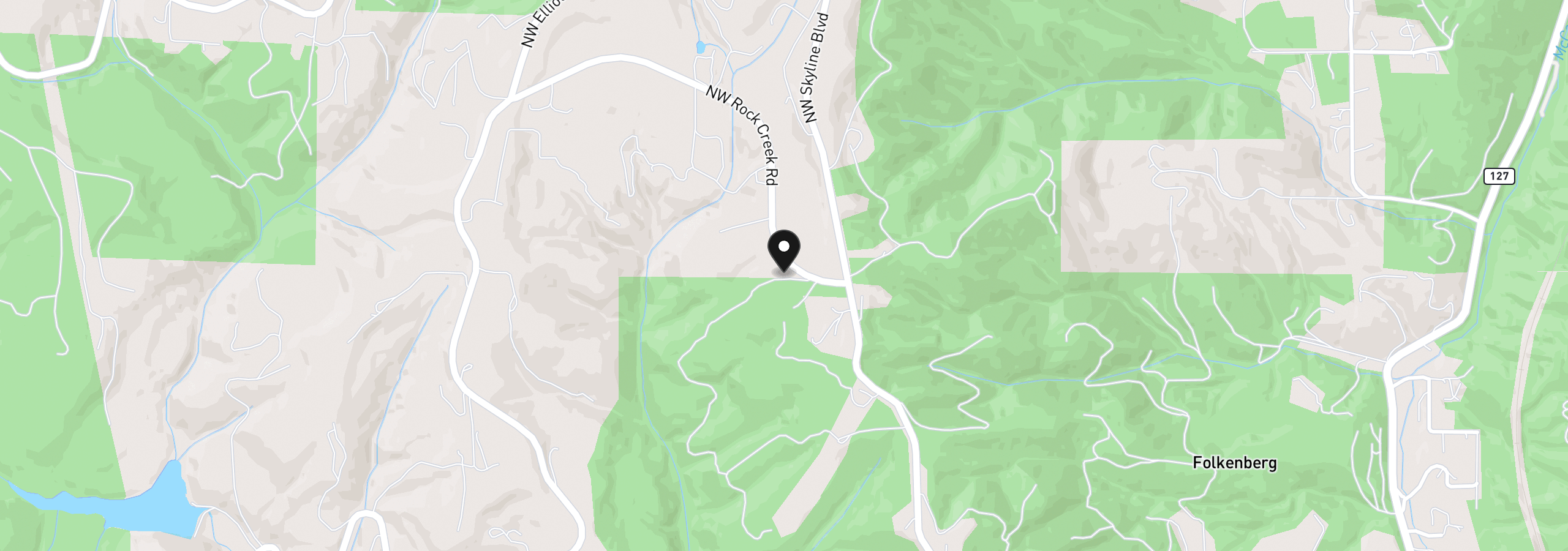 Map showing the location of 16424 NW Rock Creek Rd, Portland, OR 97231