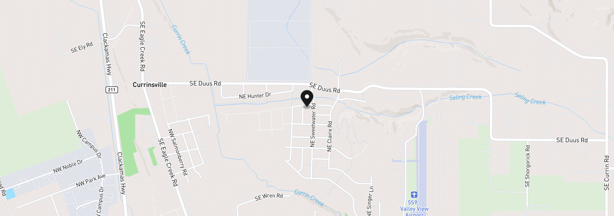 Map showing the location of 3447 NE Justus Ave 77, Estacada, OR 97023