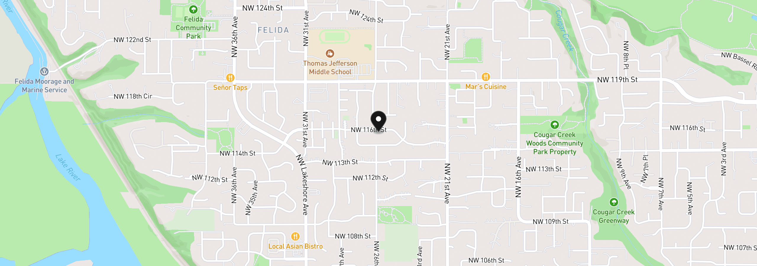 Map showing the location of 2511 NW 116th St, Vancouver, Wa 98685