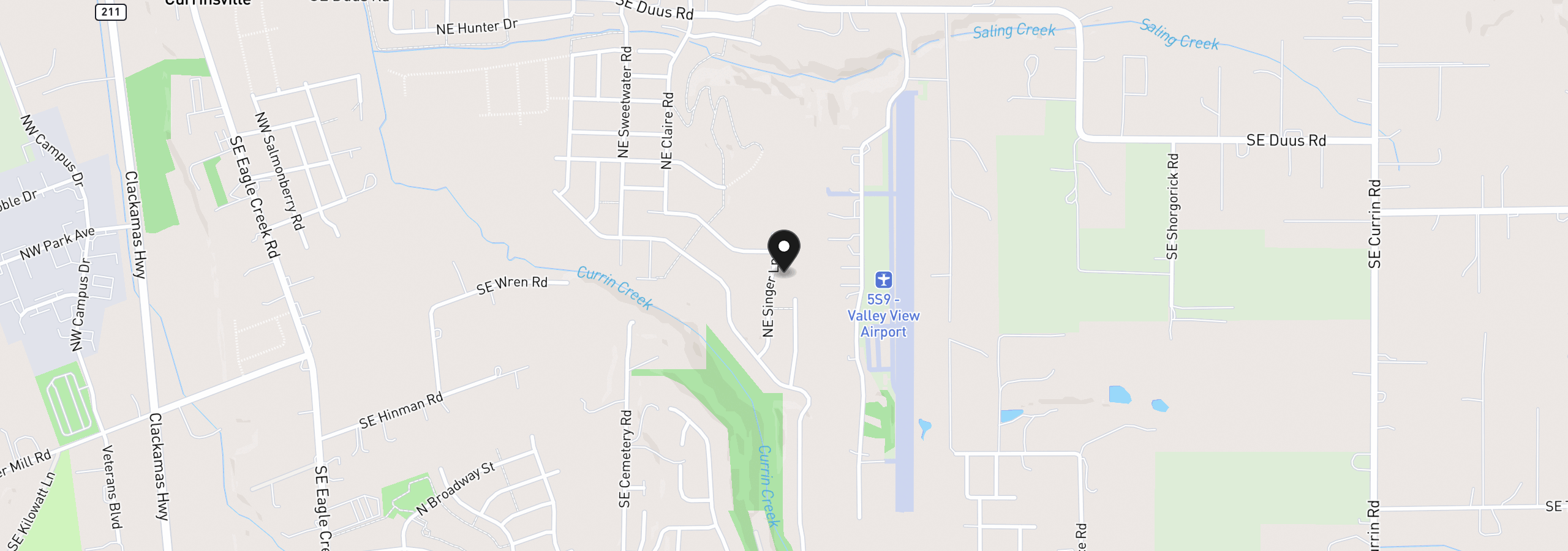 Map showing the location of 2308 NE Singer Ln 259, Estacada, OR 97023