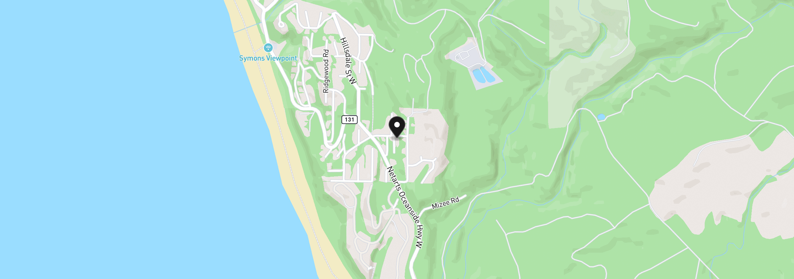 Map showing the location of 5015 Grand Ave, Oceanside, OR 97134