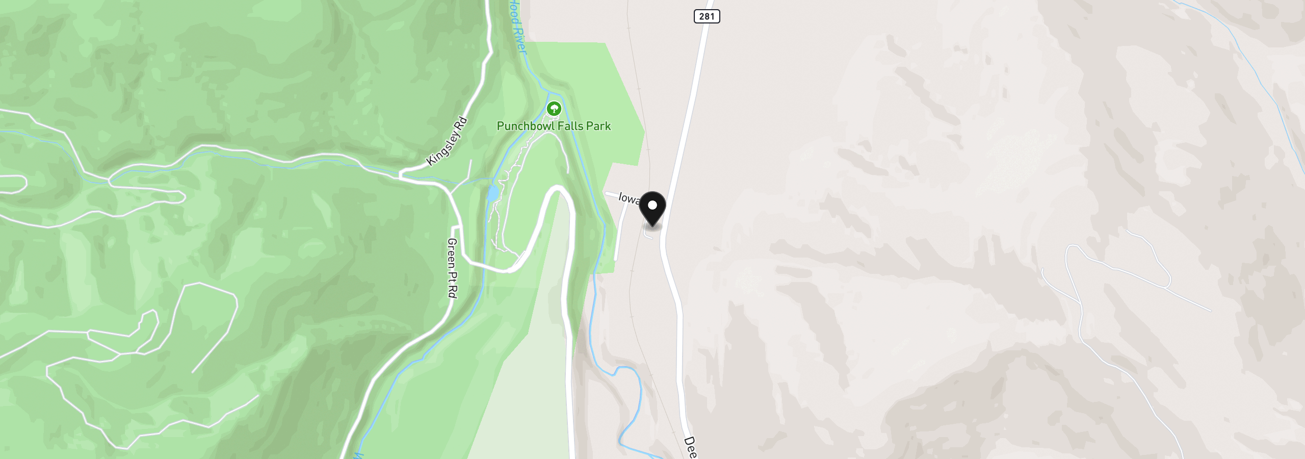 Map showing the location of 5814 Iowa Dr, Hood River, OR 97031