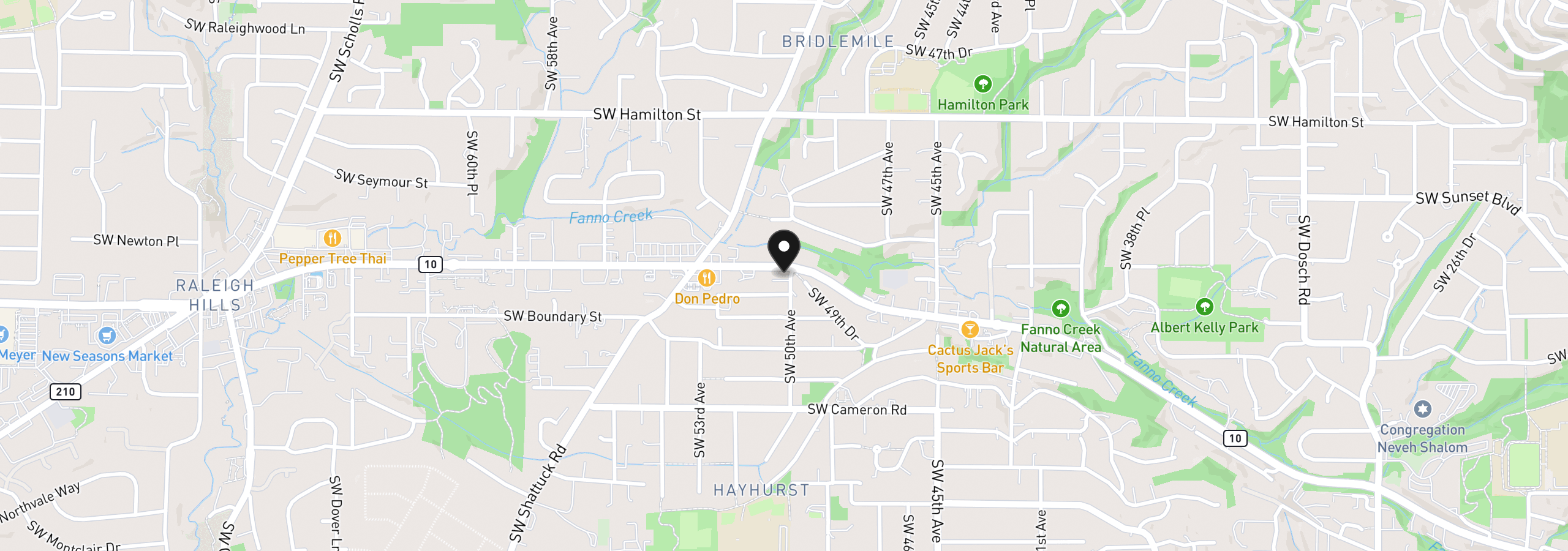 Map showing the location of 5005 SW Mitchell St 13, Portland, OR 97221