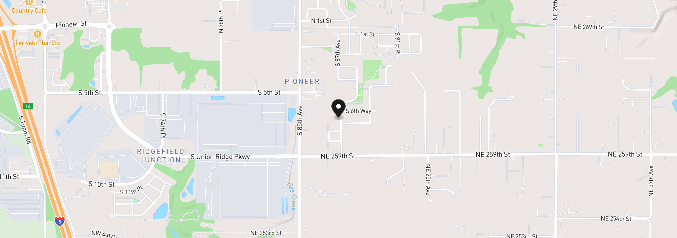Map showing the location of 8717 S Schuster Way, Ridgefield, Wa 98642
