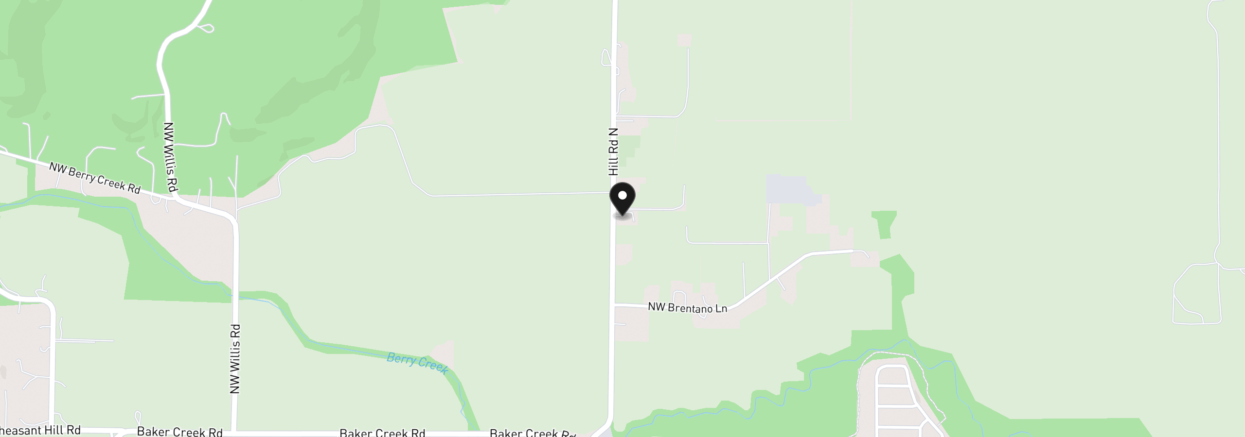 Map showing the location of 2960 Hill Rd, McMinnville, OR 97128