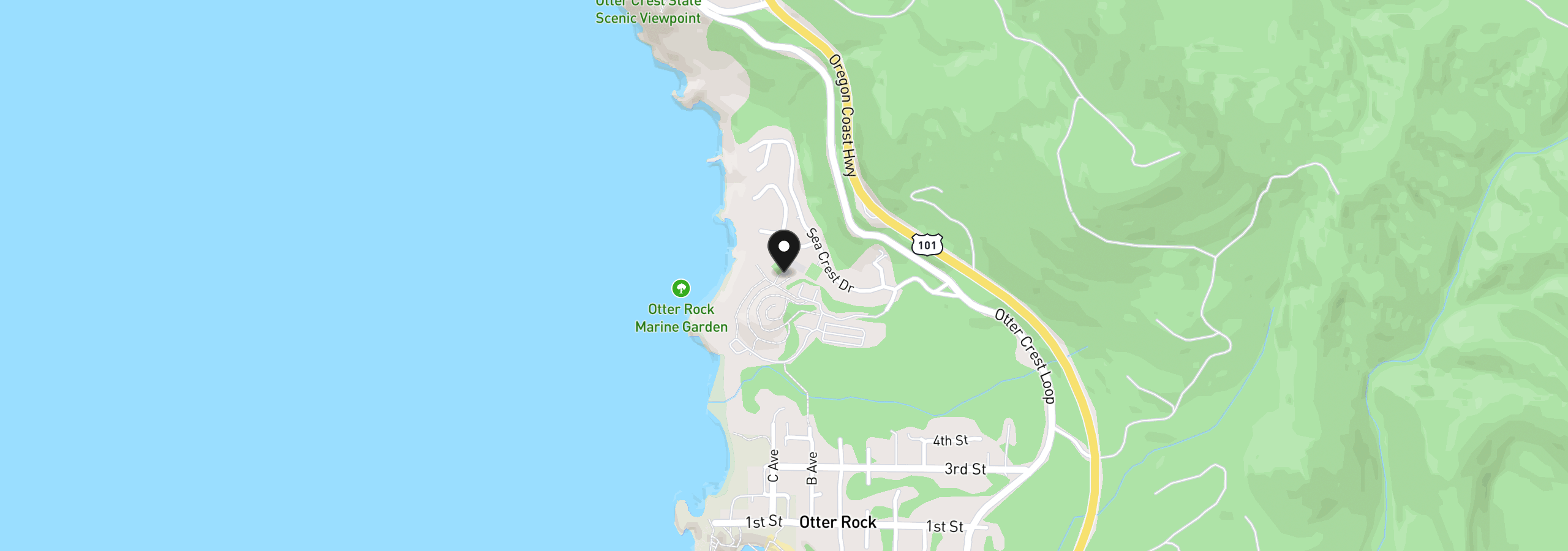 Map showing the location of 301 Otter Crest Loop 174/175, Otter Rock, OR 97369