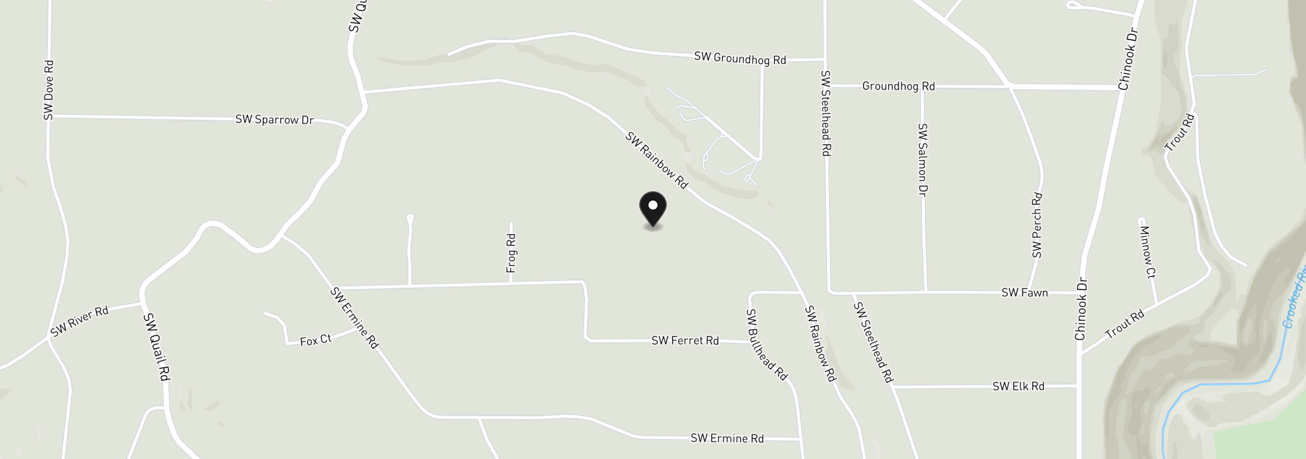 Map showing the location of 15538 SW Rainbow Rd, Terrebonne, OR 97760
