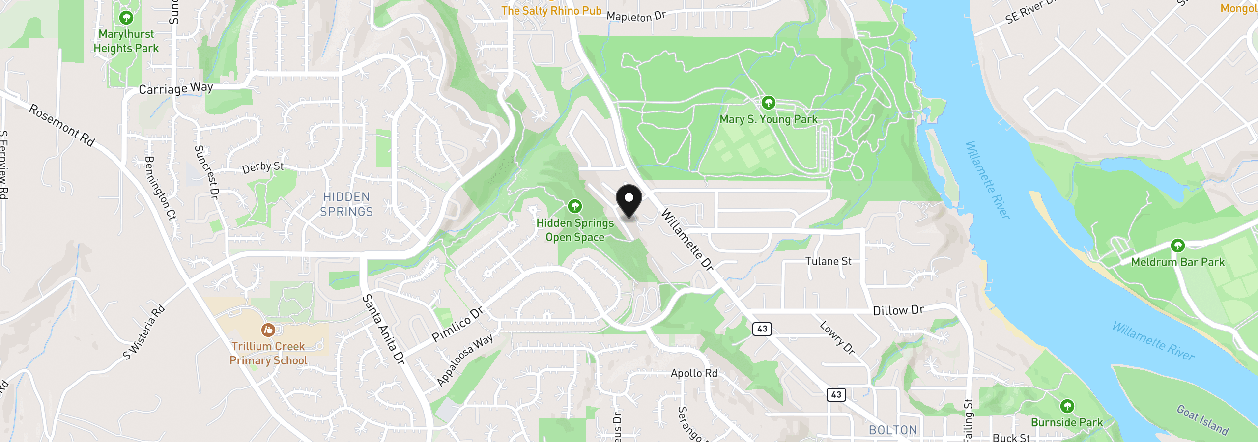 Map showing the location of 20120 Larkspur Ln 81, West Linn, OR 97068