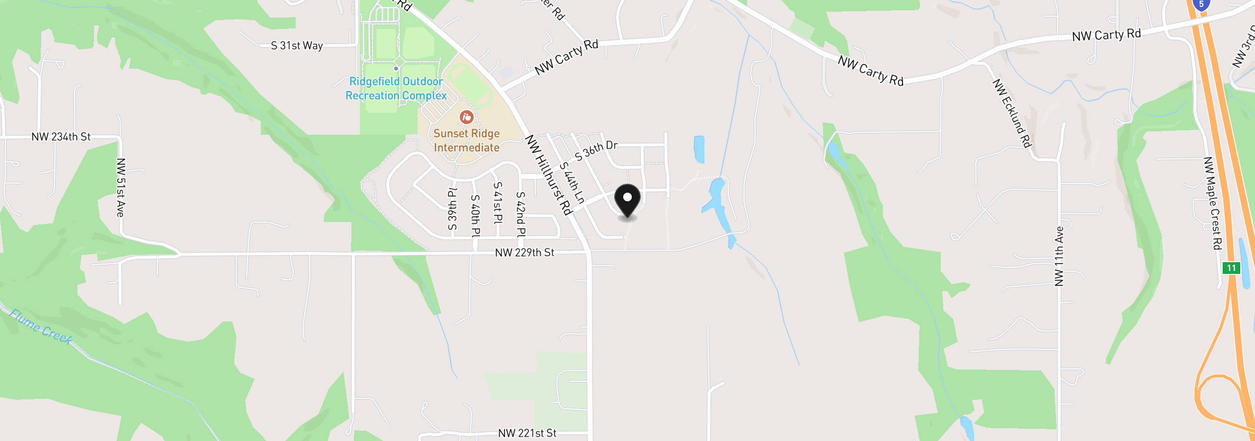 Map showing the location of 4613 S Arwana Ln, Ridgefield, Wa 98642