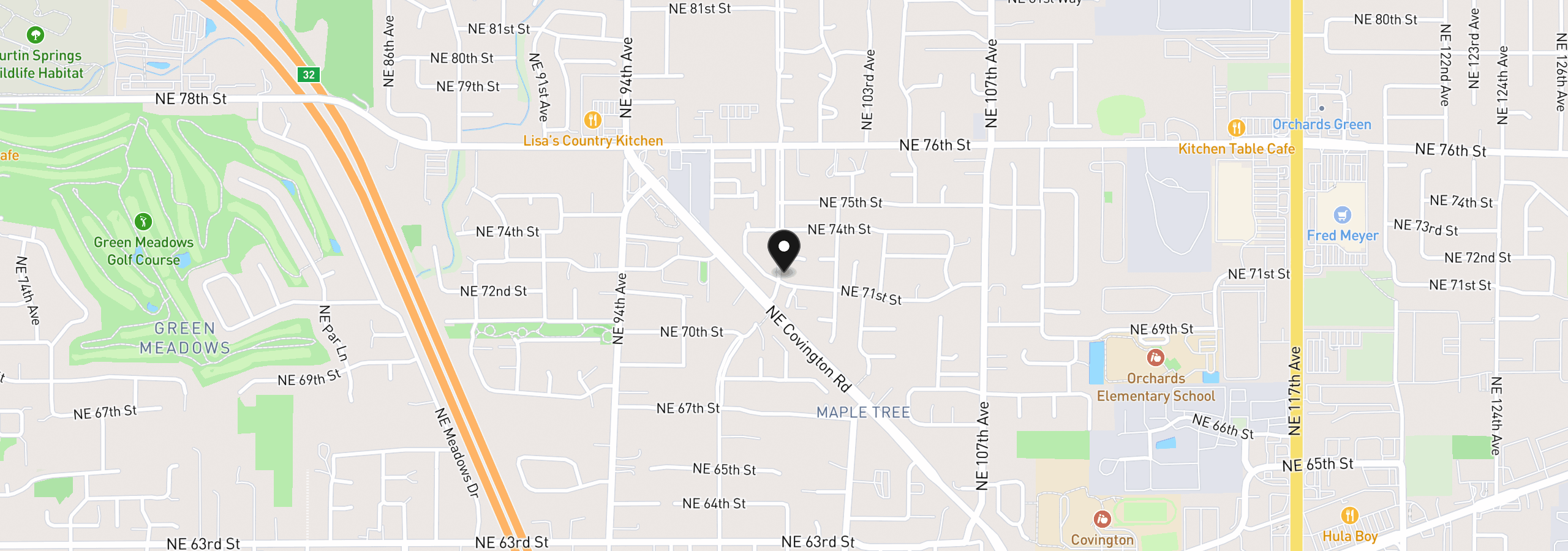Map showing the location of 7300 NE 100th Ave 39, Vancouver, Wa 98662