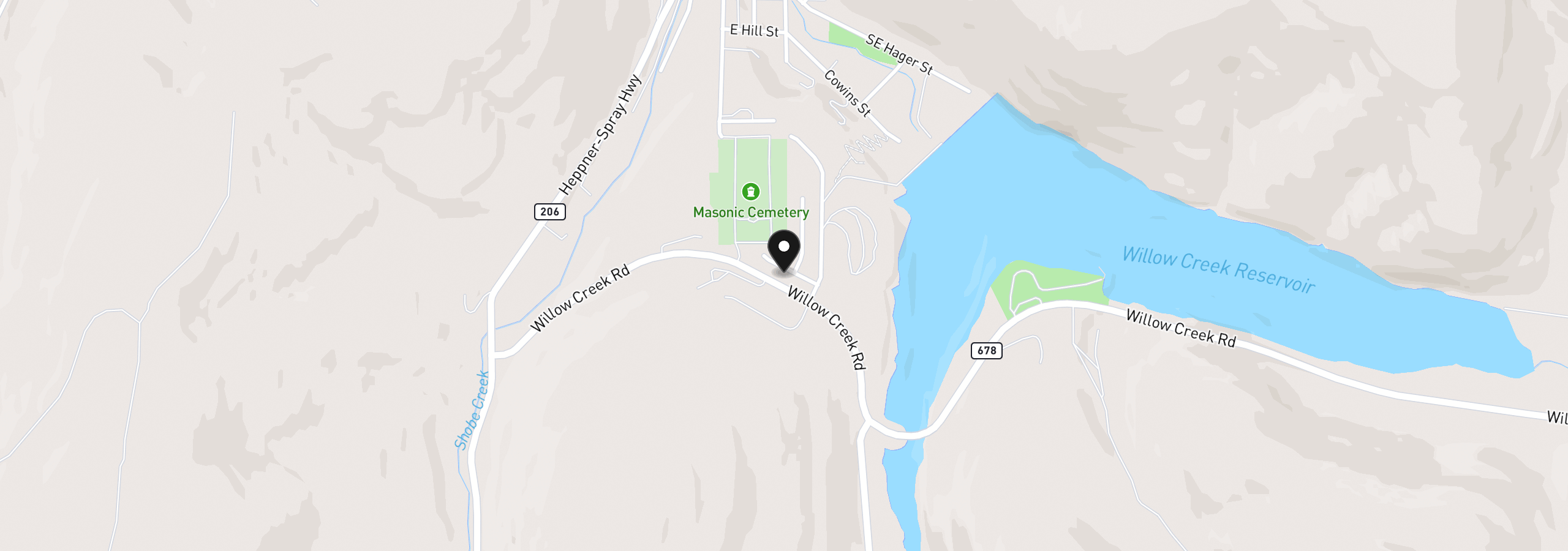 Map showing the location of 400 Frank Gilliam Dr, Heppner, OR 97836