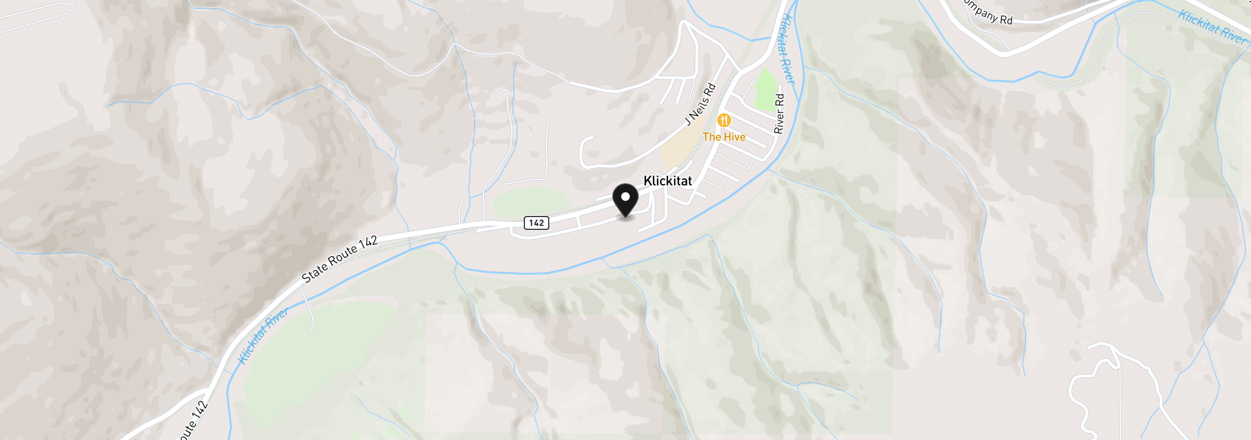 Map showing the location of 500 and 502 Bluff St, Klickitat, Wa 98628
