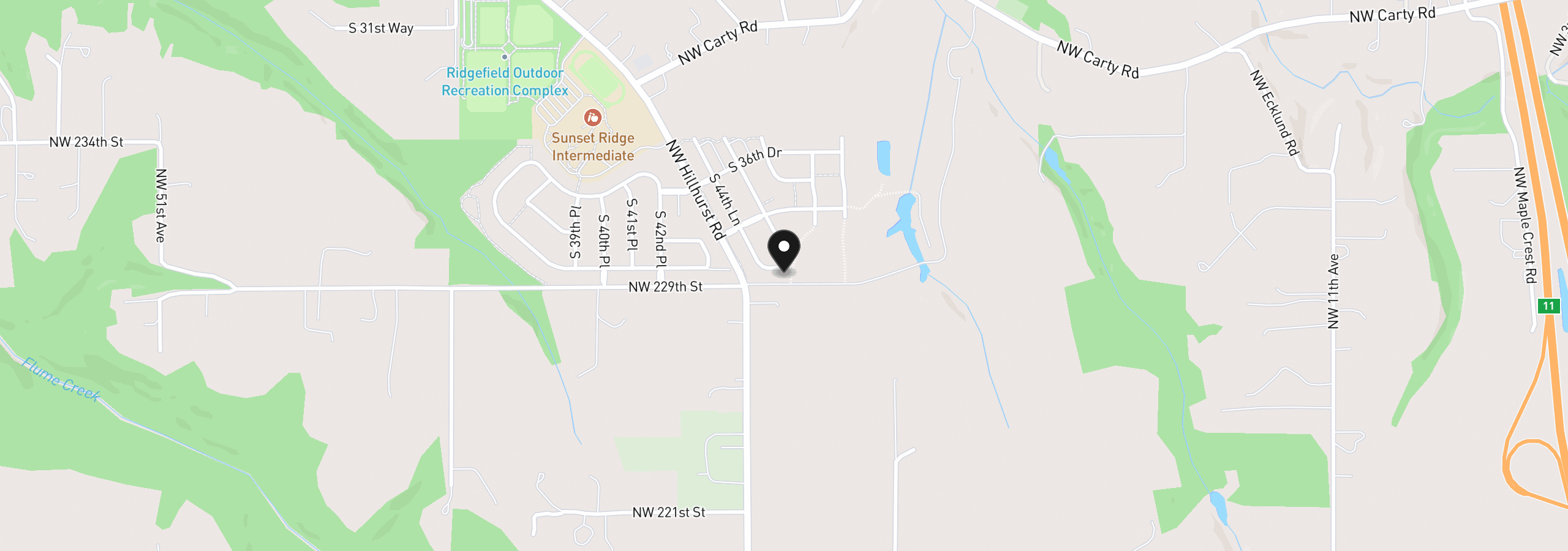 Map showing the location of 4531 S 39th Way, Ridgefield, Wa 98642
