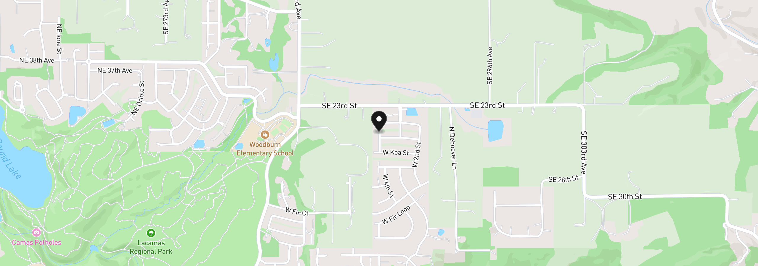 Map showing the location of 364 W Maple St, Washougal, Wa 98671