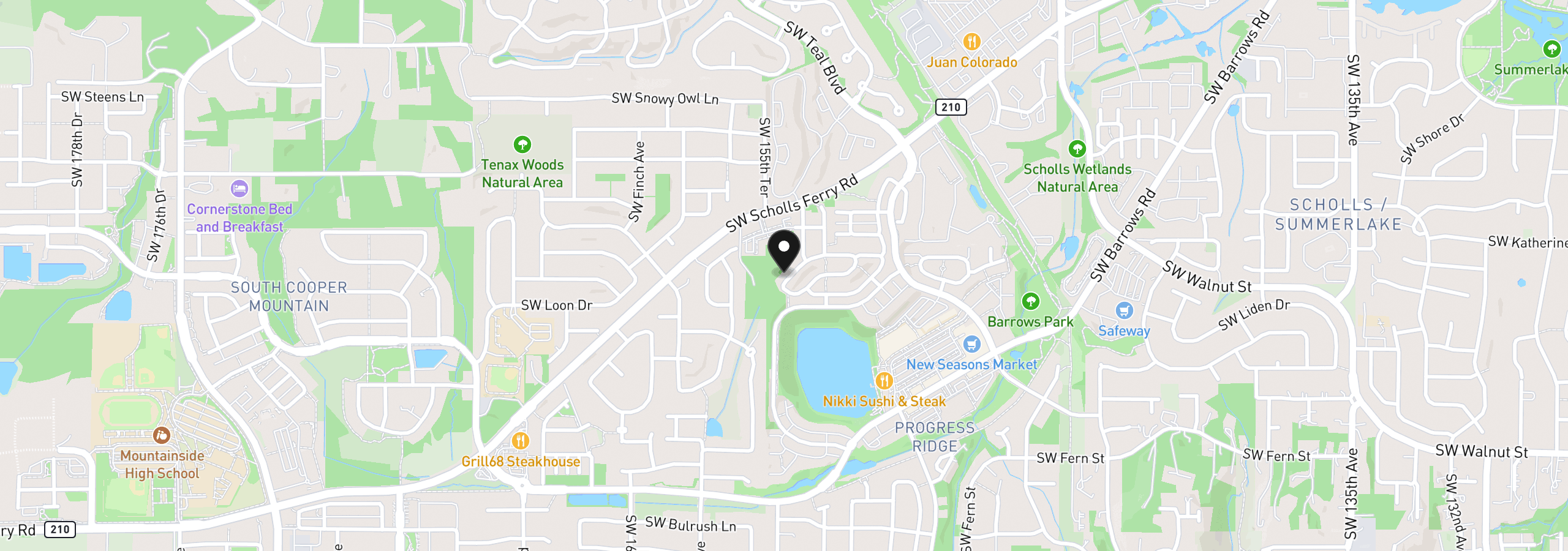 Map showing the location of 15430 SW Sparrow Loop 105, Beaverton, OR 97007