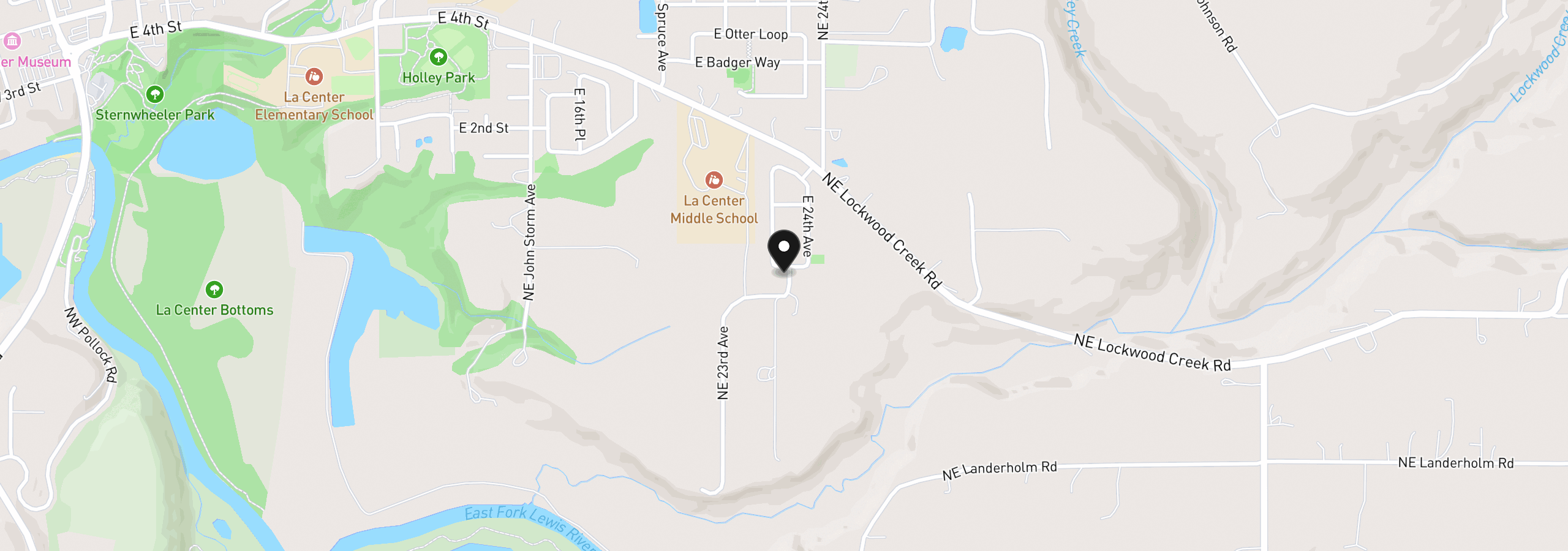 Map showing the location of 2341 E Foxtrot St, La Center, Wa 98629