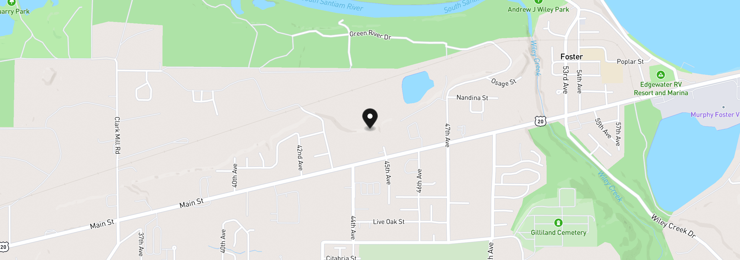 Map showing the location of 1453 45th Ave, Sweet Home, OR 97386