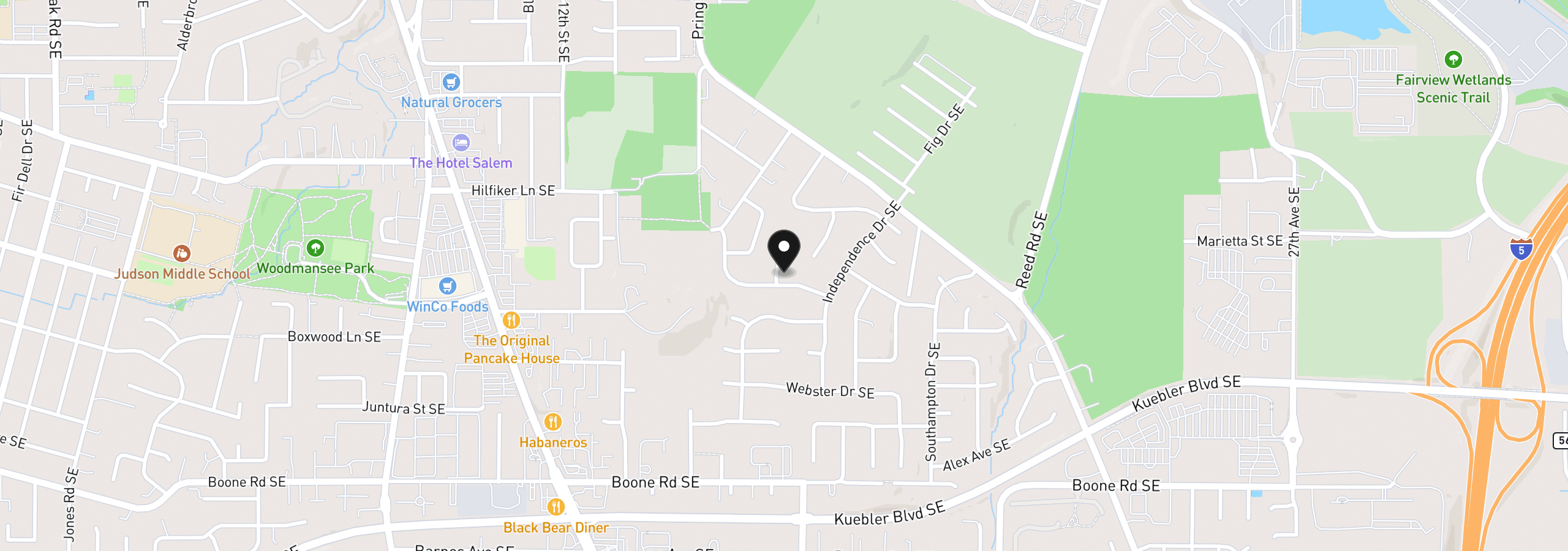Map showing the location of 4580 Patriot Ct SE, Salem, OR 97302