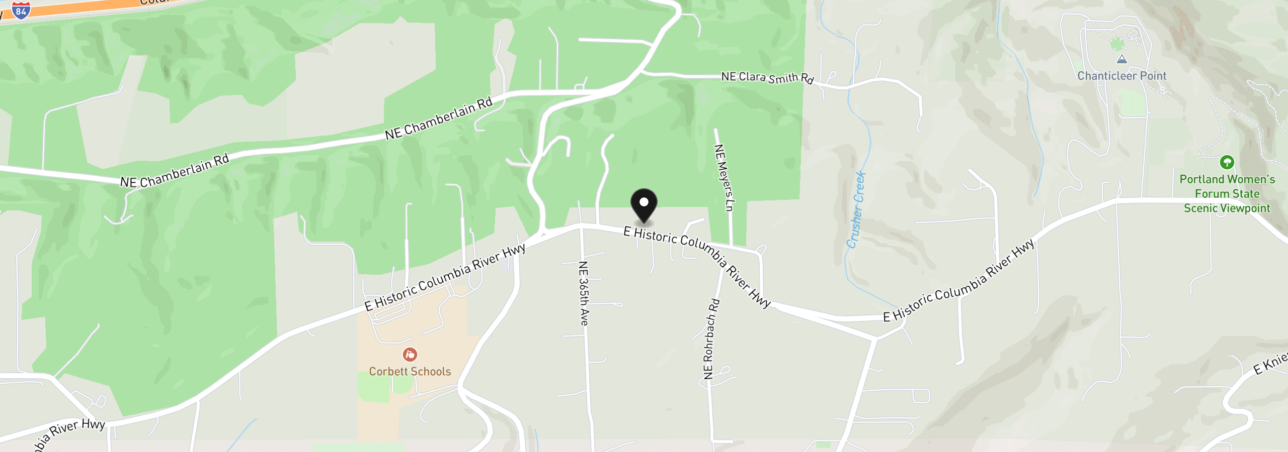 Map showing the location of 36723 E Hist Columbia River Hwy, Corbett, OR 97019