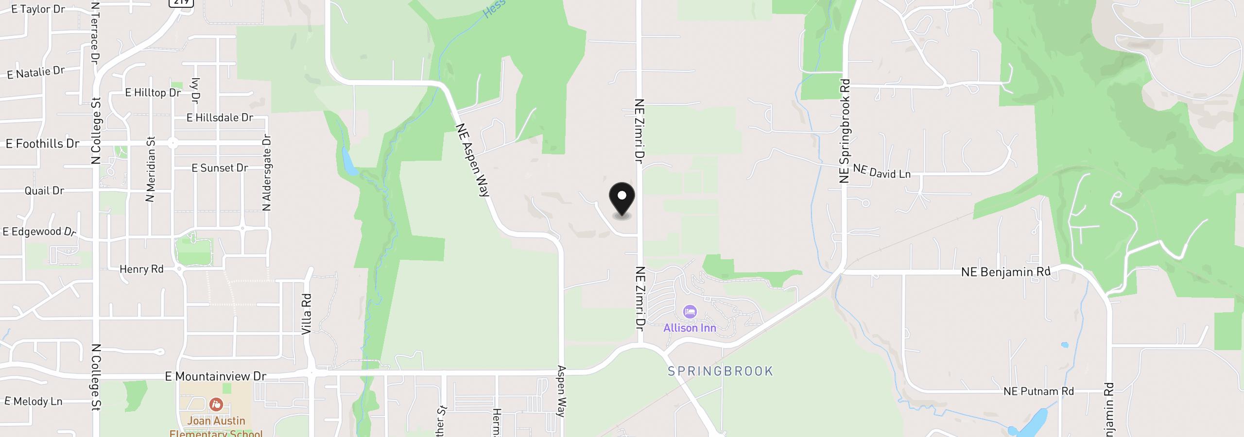 Map showing the location of 2813 NE Roberts Ln, Newberg, OR 97132