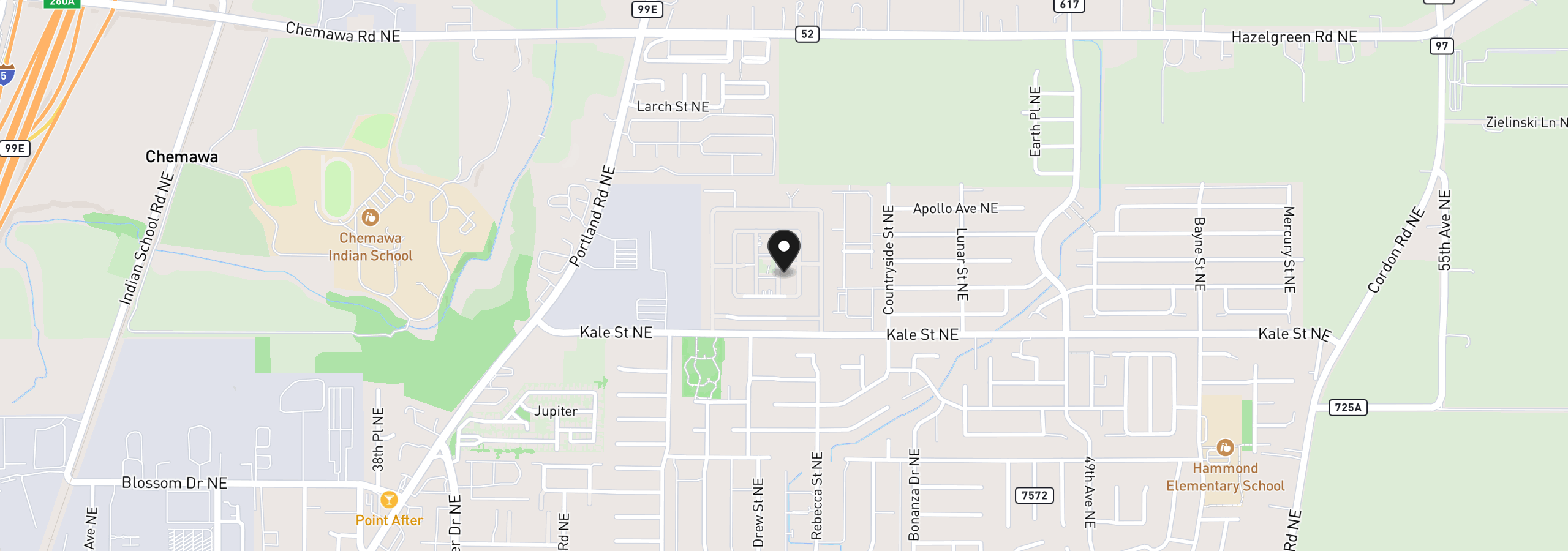 Map showing the location of 5270 Crystal St, Salem, OR 97305
