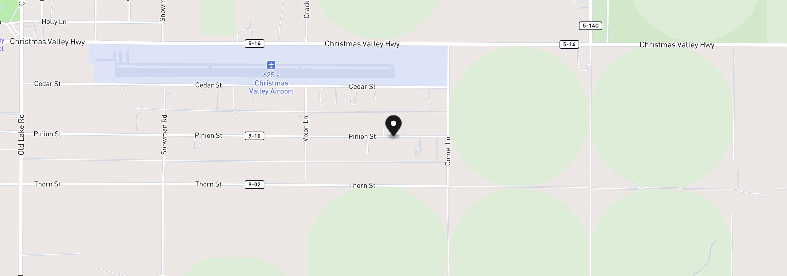 Map showing the location of Pinion Lane 9200, Christmas Valley, OR 97641