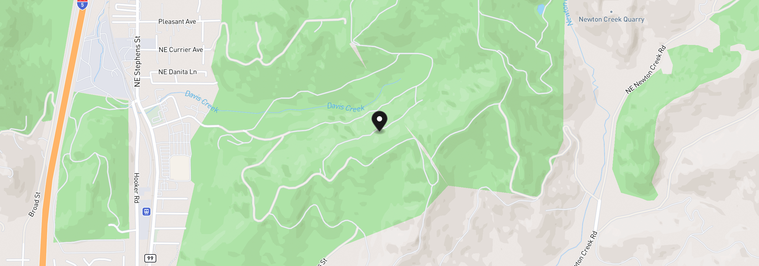 Map showing the location of 1196 Southridge Way, Roseburg, OR 97470